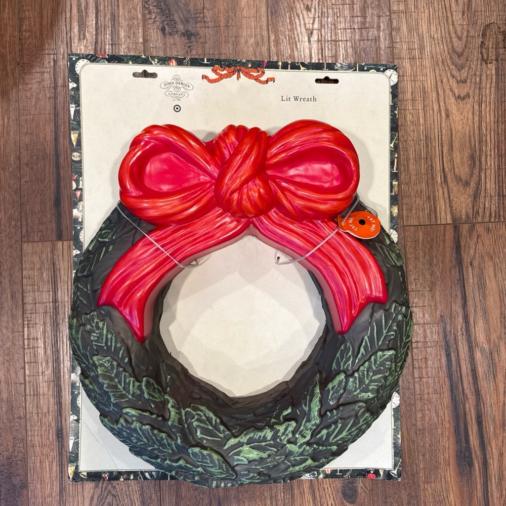 John Derian Festive Green and Red Holiday Wreath
